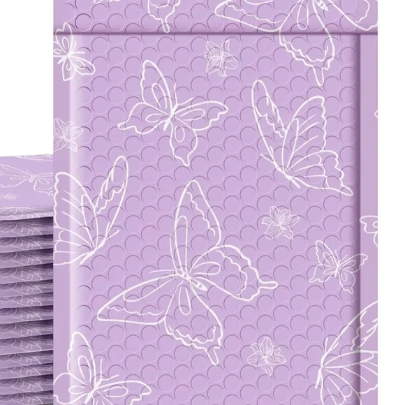 Purple Butterfly Bubble Polymailers Set Of 10 - Picture 1 of 3